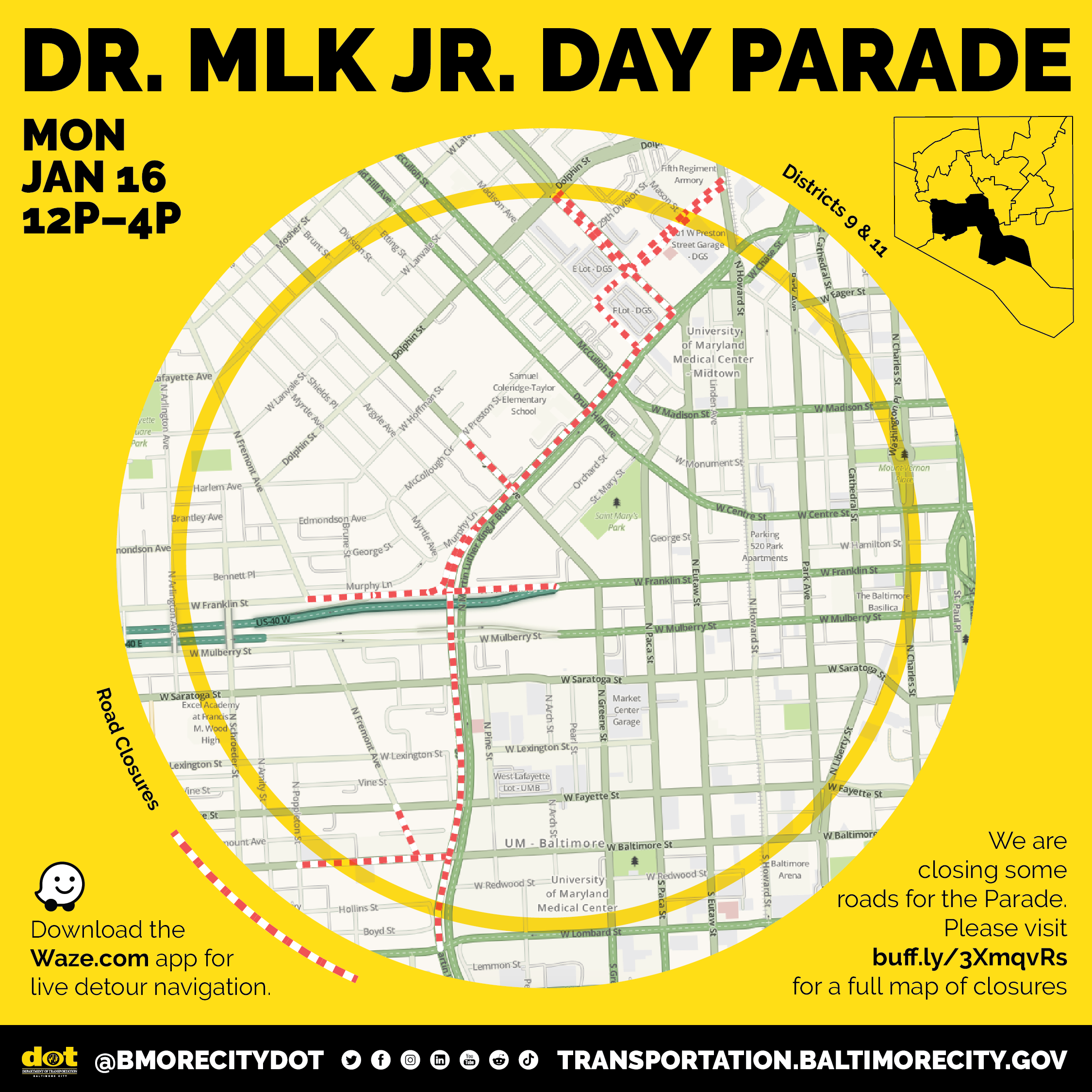 Map of Dr. Martin Luther King, Jr. parade route